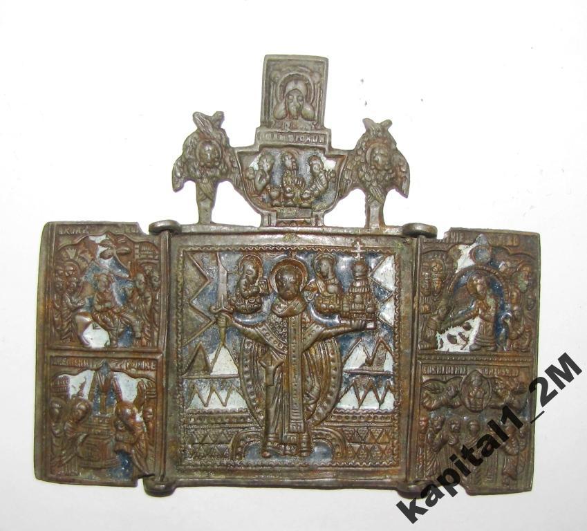 складень СВЯТИТЕЛЬ НИКОЛА МОЖАЙСКИЙ  редкость R7