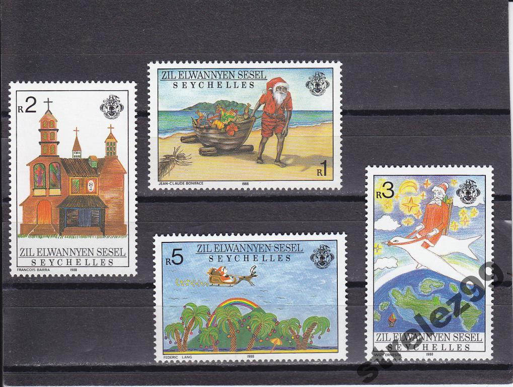 SEYCHELLES Санта Клаус 1988 Серия Сост**
