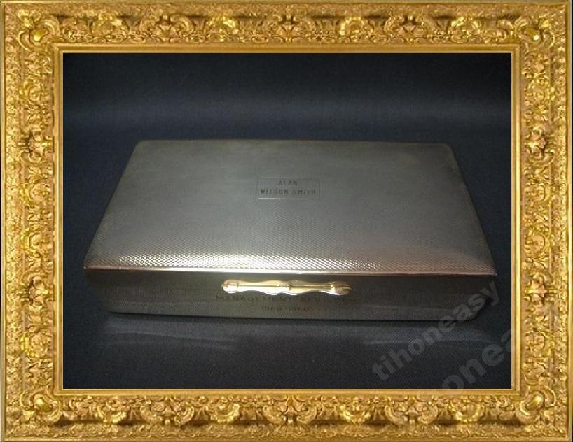 КОРОБКА ДЛЯ СИГАР ПОСЕРЕБРЕНИЕ ОТЛИЧНОЕ! СОСТОЯНИЕ АНГЛИЯ