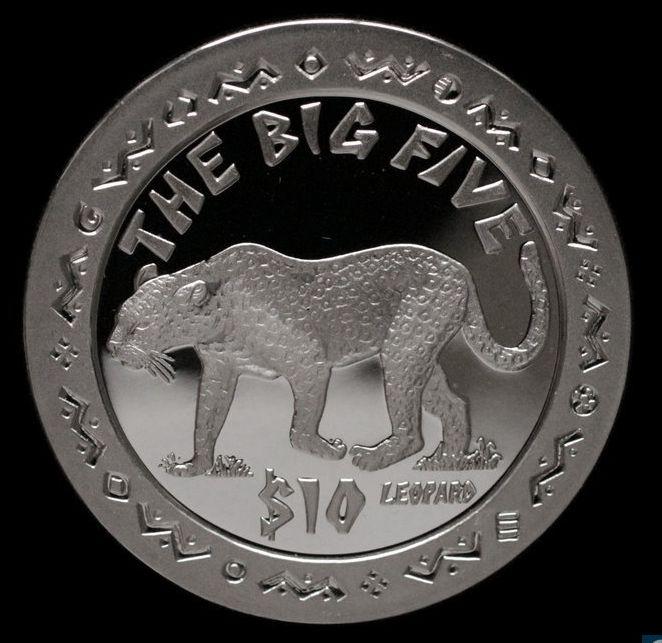 ЛЕОПАРД Сьерра-Леоне 2001  BIG FIVE серебро ПРУФ