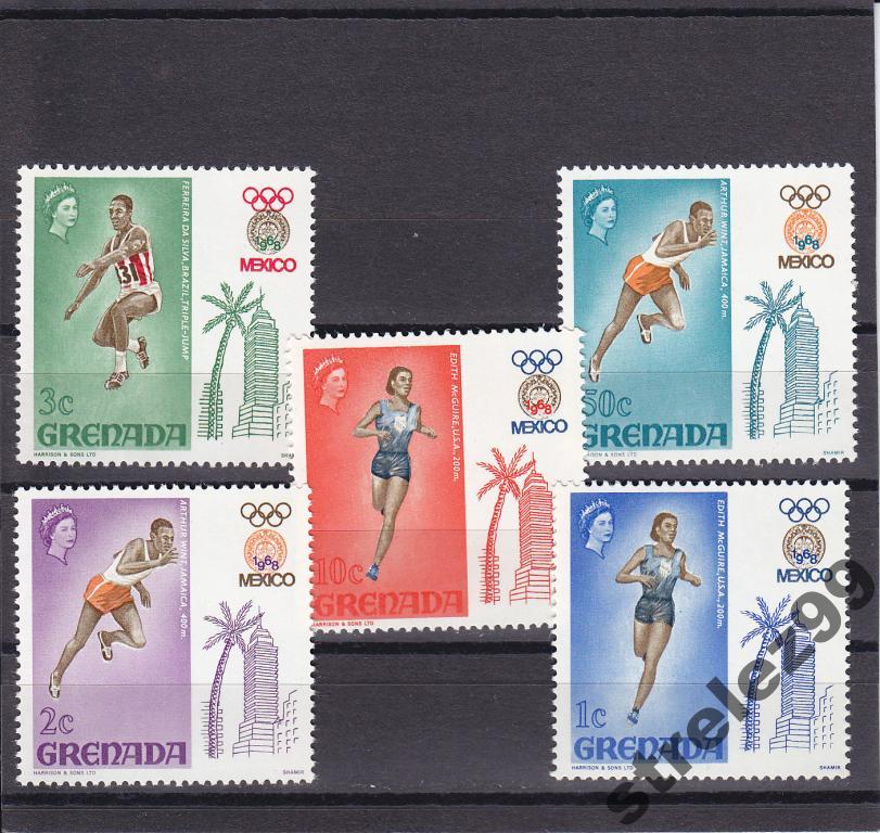 GRENADA Спорт Мексика 1968 Серия Сост**