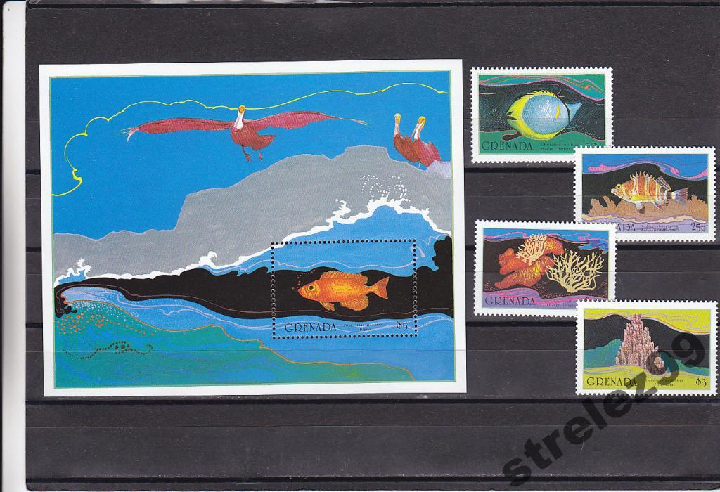 GRENADA Морская фауна Блок + Серия Сост**