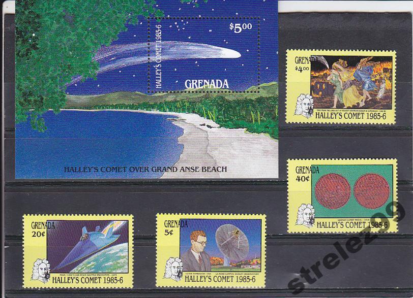 GRENADA Комета Галлея Блок + Серия Сост**
