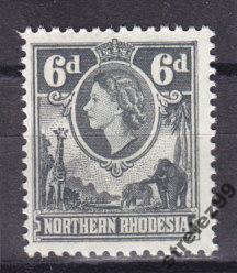 NORTHERN RHODESIA  Королева 1953 г № 68 Сост**