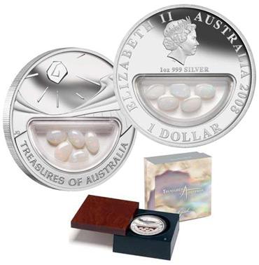 ОПАЛЫ вставка СОКРОВИЩА Австралия 2008 Ag BOX RAR