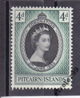 PITCAIRN ISLANDS  Королева 1953 г Сост* Накл.