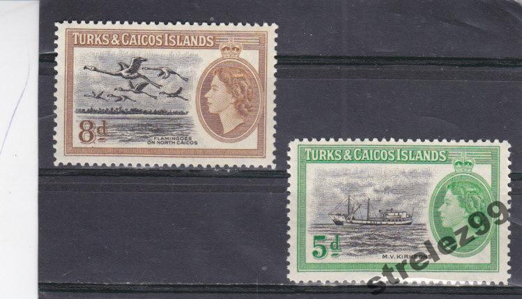 TURKS and CAICOS  Корабль Птицы 1955 г Пара **