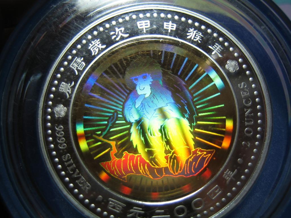 ГОД ОБЕЗЬЯНЫ Того 2004 ГОЛОГРАММА позолота ТАЙВАНЬ