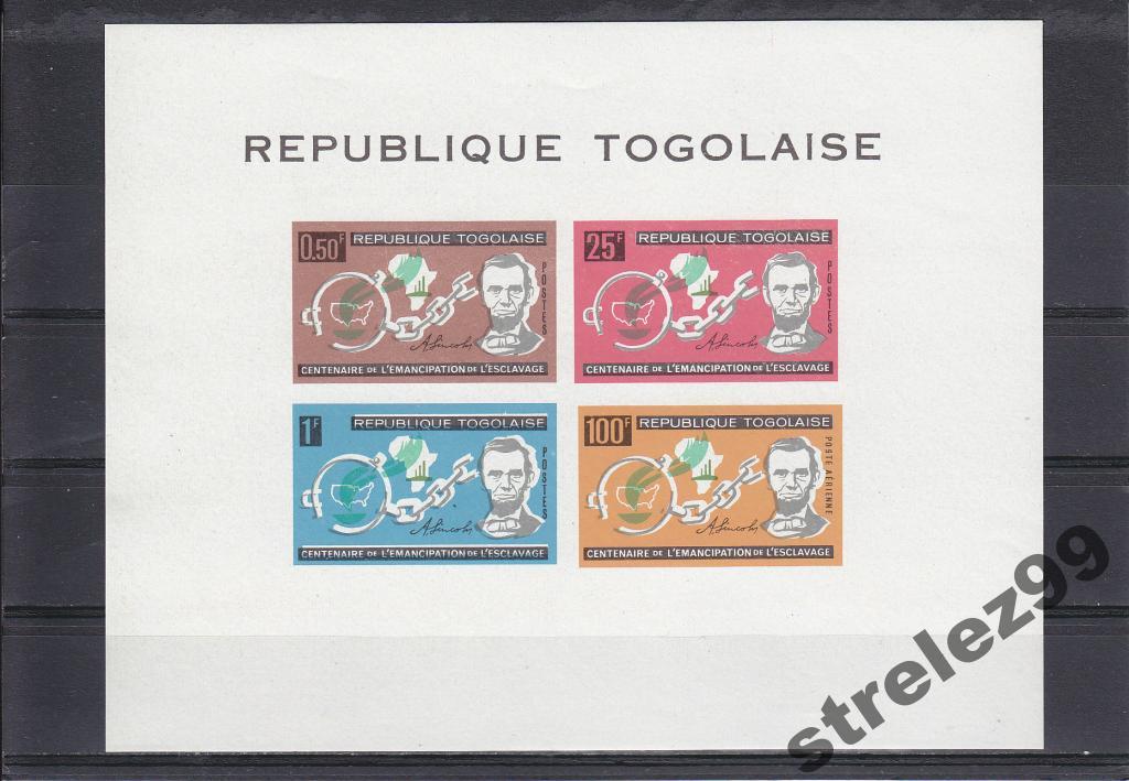 TOGOLAISE Линкольн.Свобода.36 евро Блок Сост**