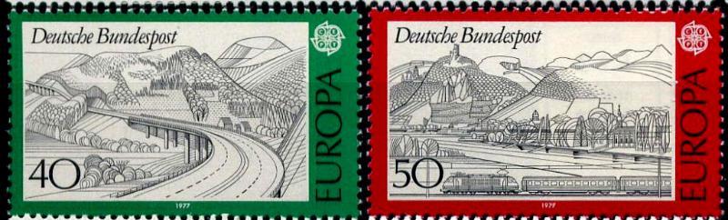 ФРГ 1977  Mi 934/35 ** Европа ландшафты
