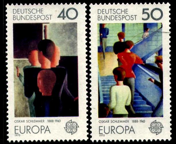 ФРГ 1975  Mi 840/41 ** Европа искусство