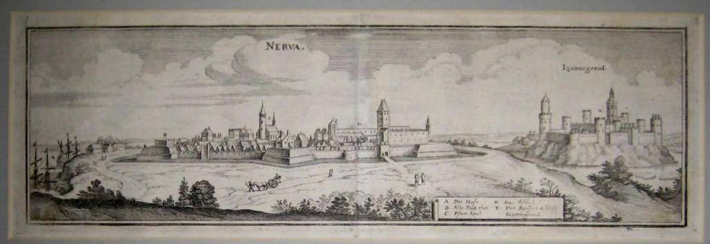 Вид Нарвы и Ивангорода. XVII в.