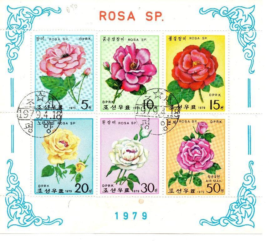 КОРЕЯ 1979  Цветы розы гашен