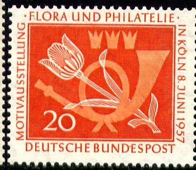 ФРГ 1957 Mi 254 ** флора и филателия