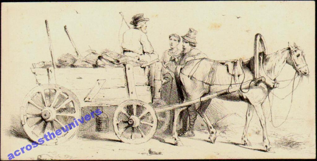 Микешин М.О. Повозка. Литография 1853