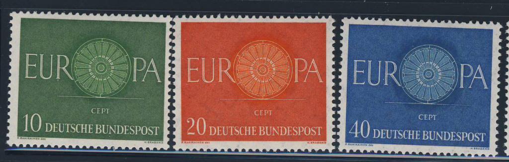 ФРГ 1960  Mi 337/39 ** Европа