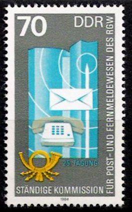 ГДР 1984 Mi 2873 ** почта и связь