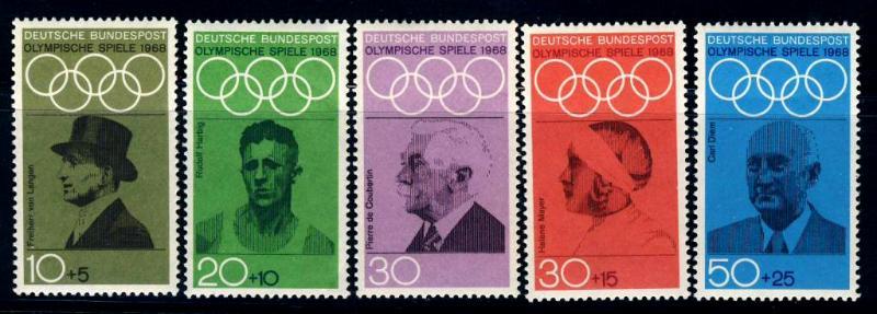 ФРГ 1968  Mi 561/65 ** спорт Олимпиада Кубертен