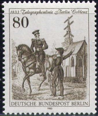 Берлин 1983 Mi 693 ** телеграф всадник
