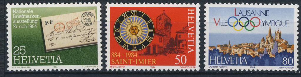 Швейцария 1984 Mi 1267/69 гаш  юбилеи