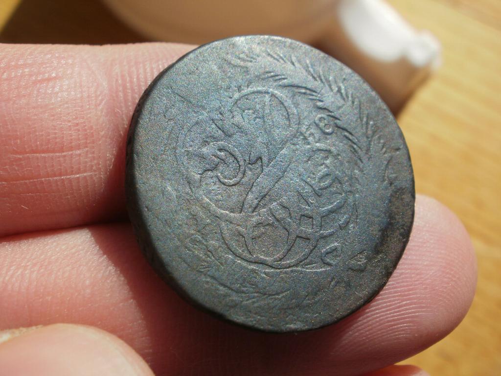 1 копейка 1758 года.Перечекан со Шведа.Лот № 2848