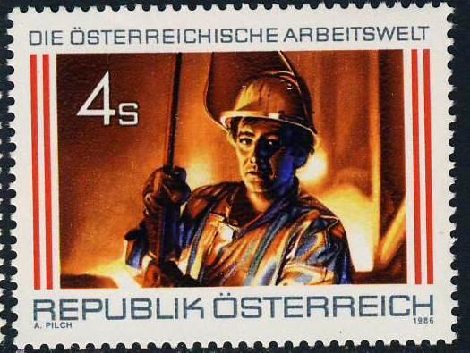 Австрия 1986 Mi 1872 ** сталевар профессии