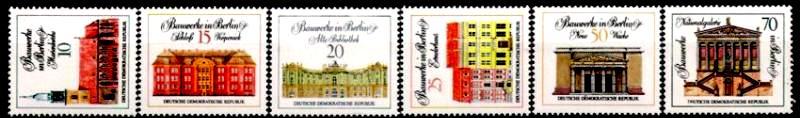 ГДР 1971  1661/66 ** памятники архитектуры вып4