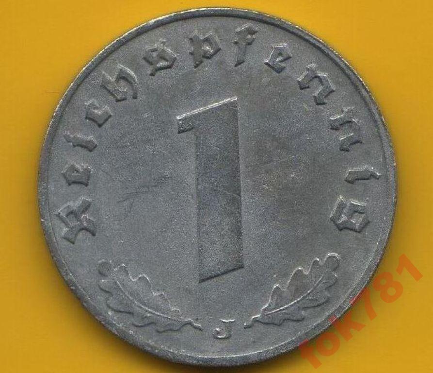 ГЕРМАНИЯ  1 ПФЕНИНГ 1942 ГОД J №4