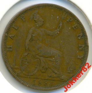 Великобритания 1/2 пенни 1884 96.39.05