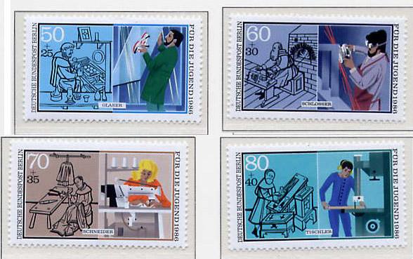 Берлин 1986 Mi 754/57 ** профессии