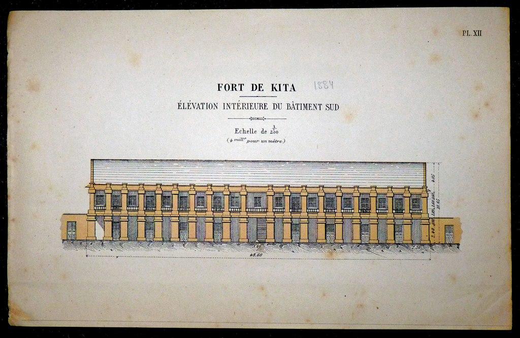 Хромолитография форт Форт-де-Кита. Африка Кита (Мали)  1884