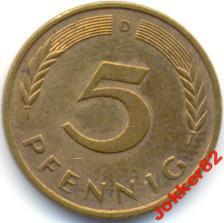 ФРГ 5 пфеннигов 1978 D (P252)