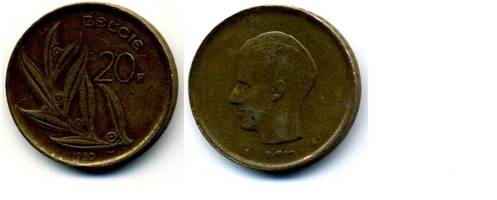 20 франков - Бельгия - 1980 - Belgie