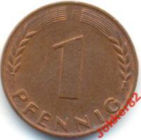 ФРГ 1 пфенниг 1950 F (P106)