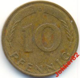 ФРГ 10 пфеннигов 1976 D (P289)