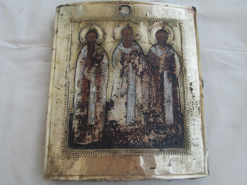 ИКОНА ВАСИЛИЙ,ГРИГОРИЙ,ИОАНН !18 ВЕК ! ШЕДЕВР В ИДЕАЛЕ !