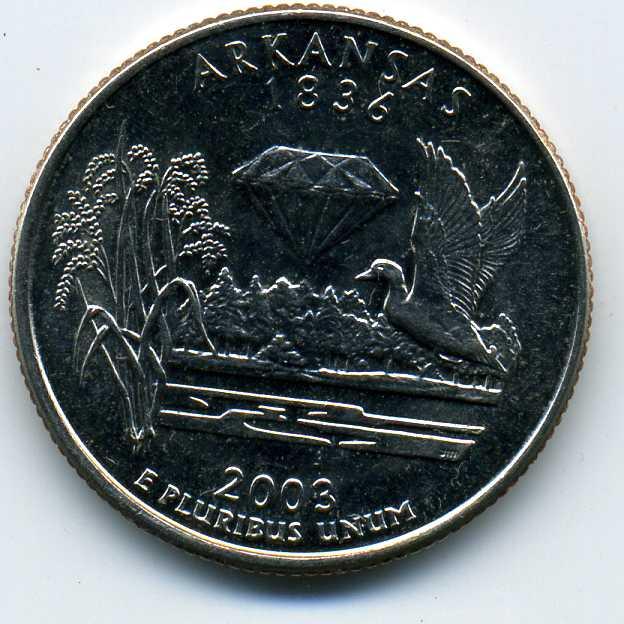 25 центов - США - 2003 - Арканзас - D - KM#347