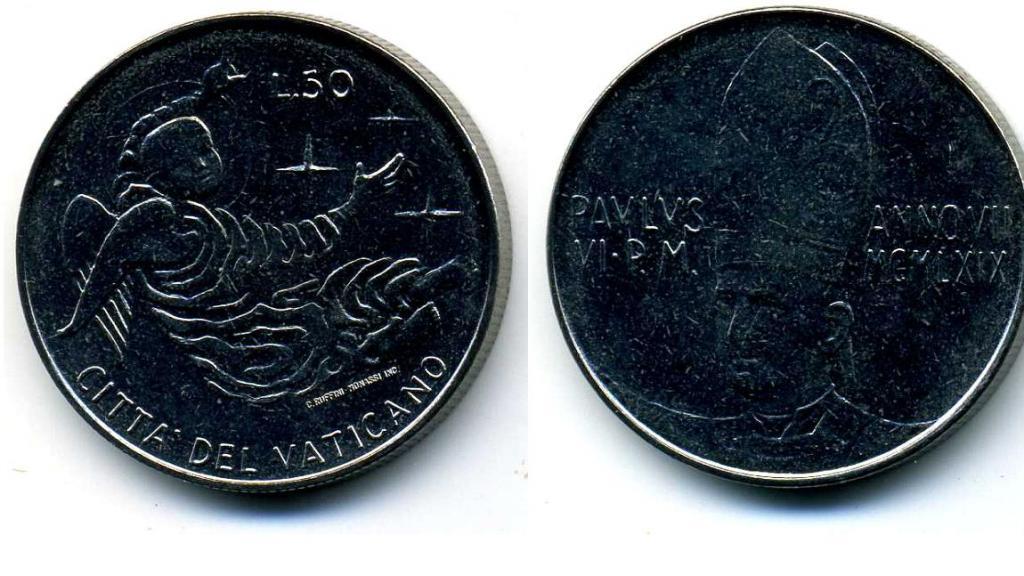 50 лир - Ватикан - 1969 - Ангел