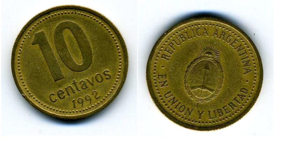 10 сентаво - Аргентина - 1992