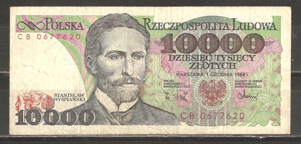 И756 1988.Польша.10 000 злотых.S.Wyspianski.Персон