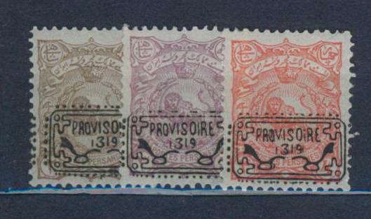 1902. ИРАН . ЛЕВ И КОРОНА . НАДПЕЧАТКИ . 310717Е14