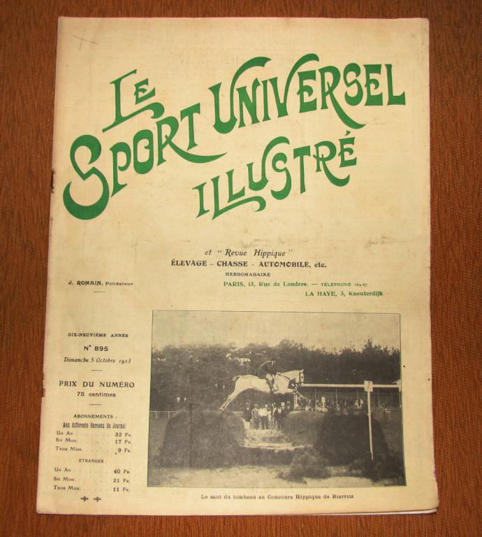Le Sport Universel Illustre N895  5 октября 1913