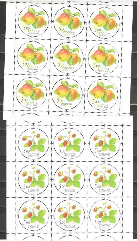 З989 2003.№881-85.Дары природы.Яблоко.Земляника.