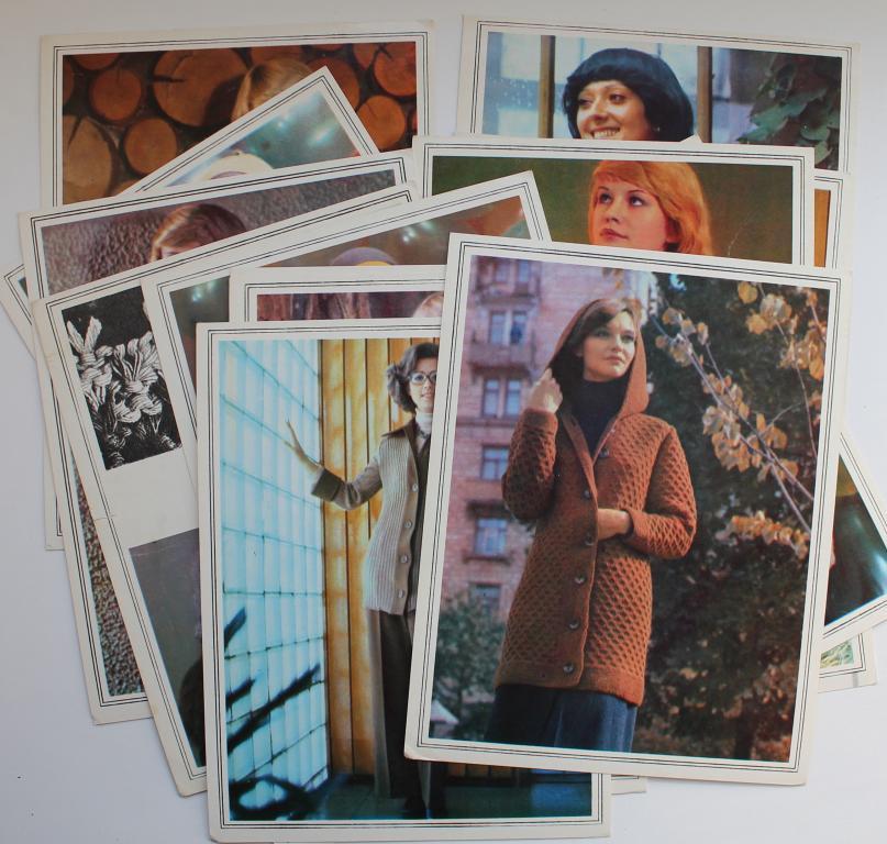 ВЯЗАНИЕ /комплект из 15 открыток с выкройкой, 1979