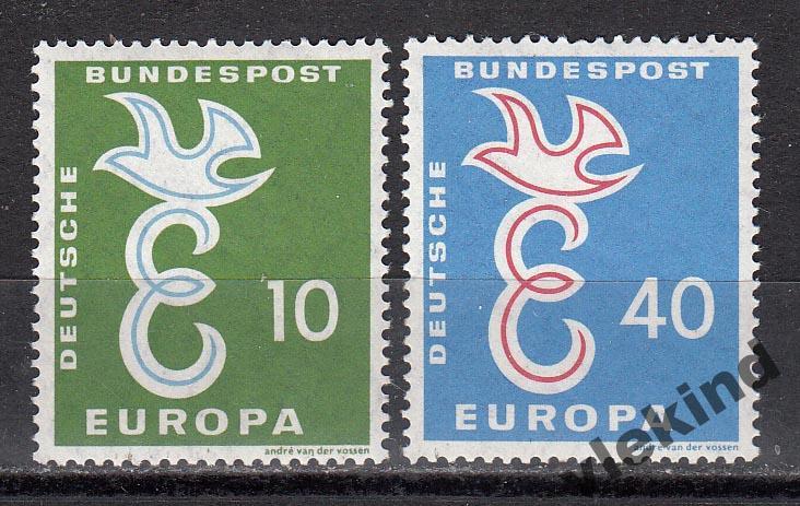 Германия 1958 Почтовый голубь Европа СЕПТ 295-296 MNH
