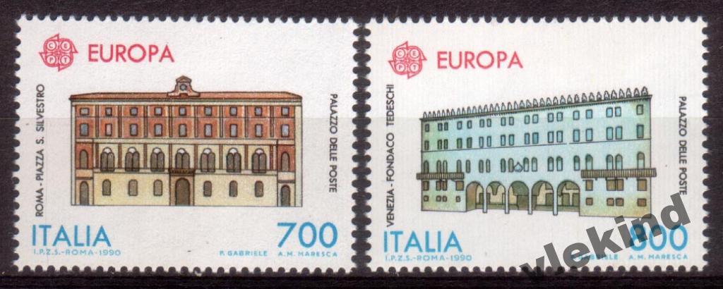 Италия 1990 Почтамты и почтовые учреждения Европа СЕПТ 2150-2151 MNH