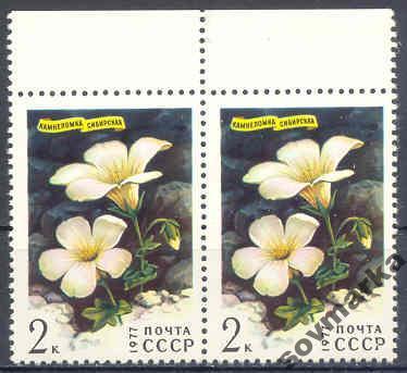СССР 1977 Флора Цветы гор Сибири Камнеломка пара**