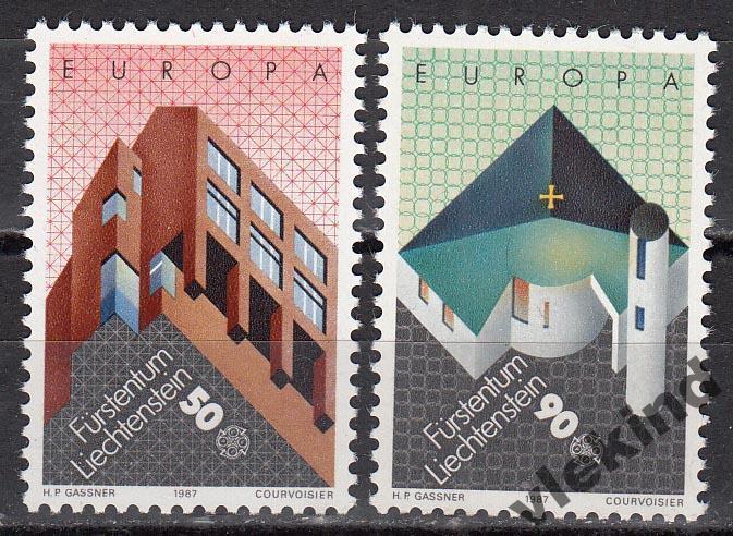 Лихтенштейн 1987 Архитектура Европа СЕПТ 916-917 MNH