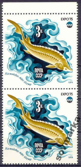 СССР 1975 Фауна Рыбы Осетр Выставка Экспо-75 пара
