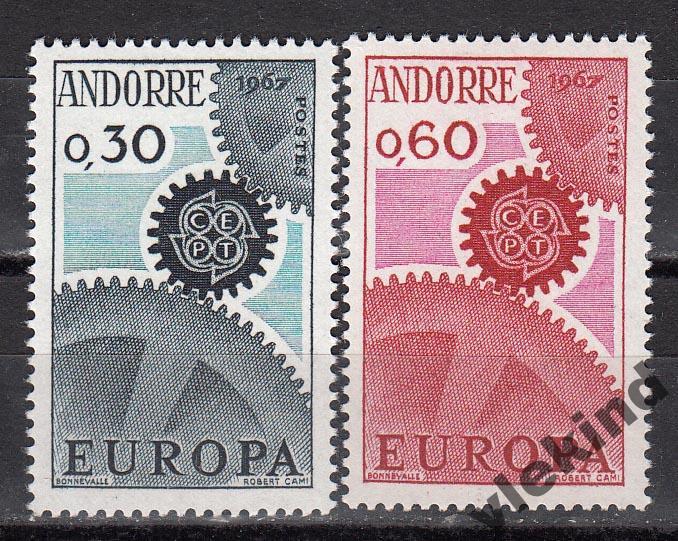 Андорра Французская 1967 Шестерни Европа СЕПТ 199-200 MNH